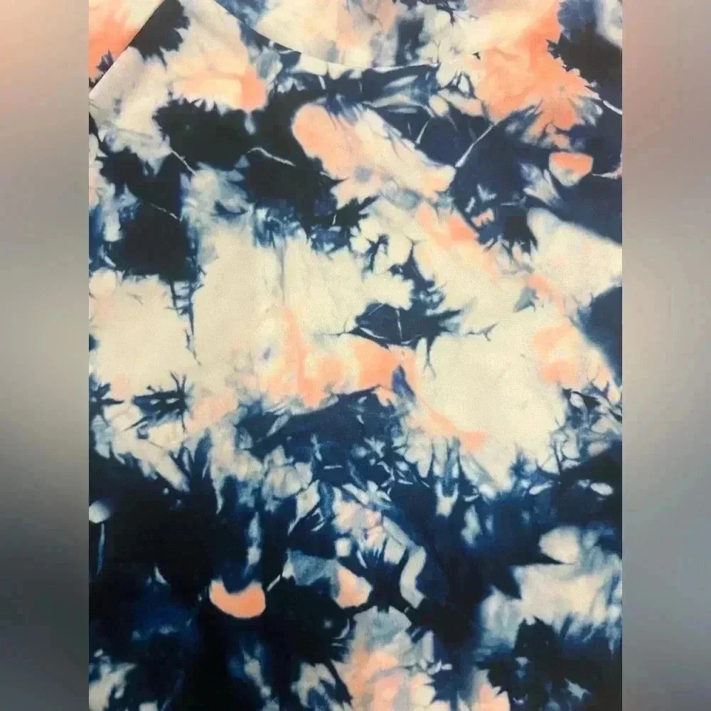 NWT new athleta girl mock neck rashgaurd swim top xxl 16 festival tie dye blue
